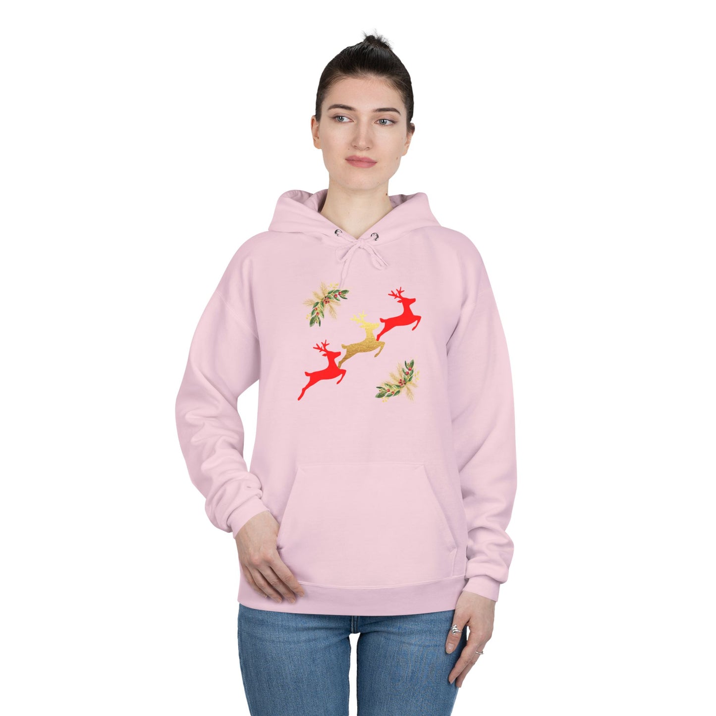 Reindeer Fun - Adult Unisex EcoSmart® Pullover Hoodie Sweatshirt