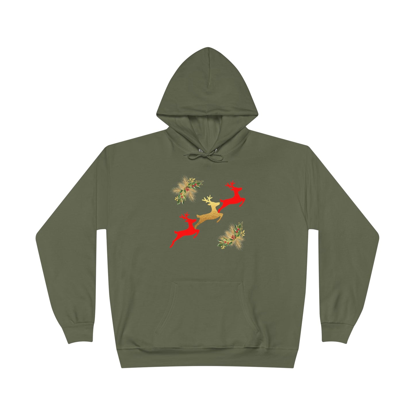 Reindeer Fun - Adult Unisex EcoSmart® Pullover Hoodie Sweatshirt