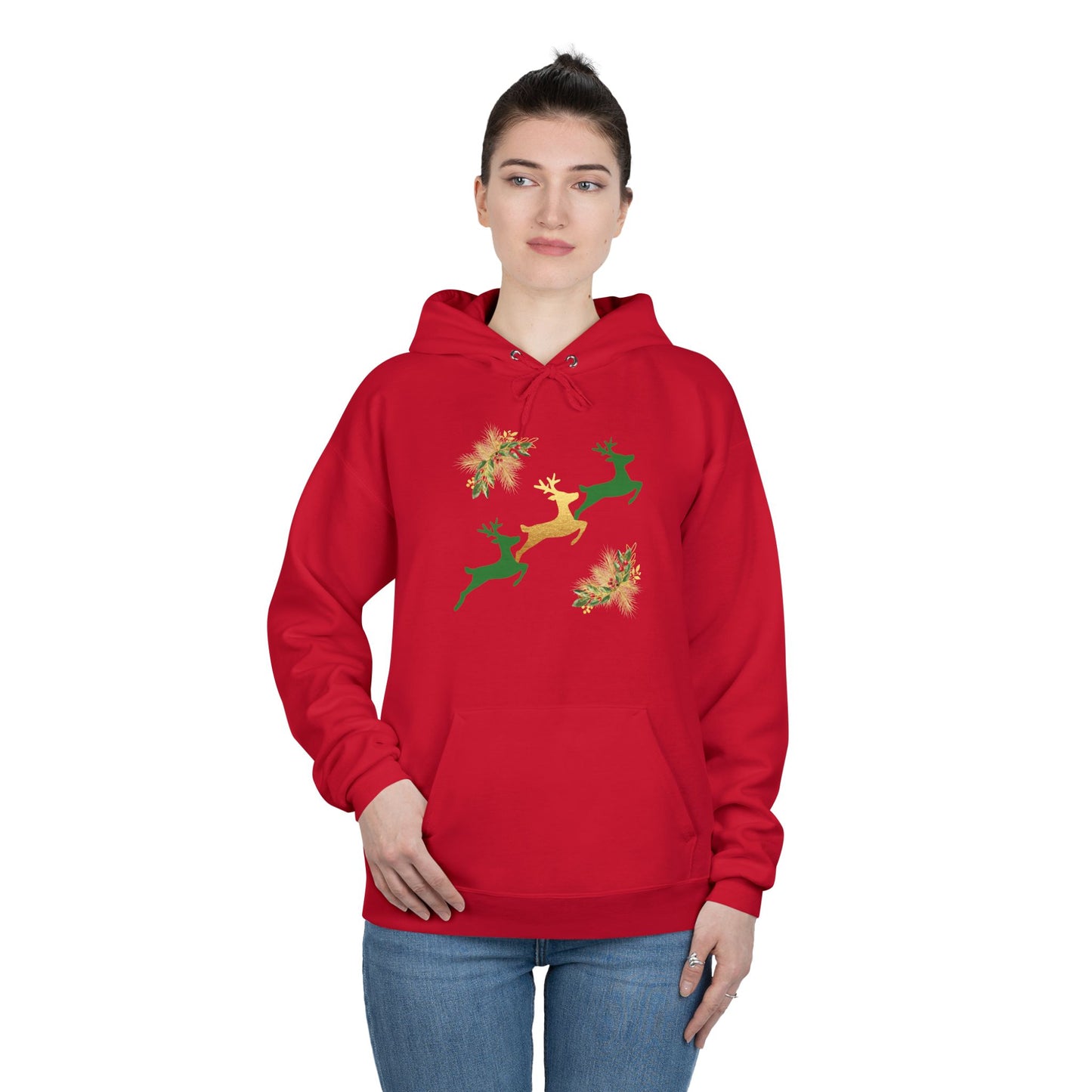 Reindeer Fun - Adult Unisex EcoSmart® Pullover Hoodie Sweatshirt