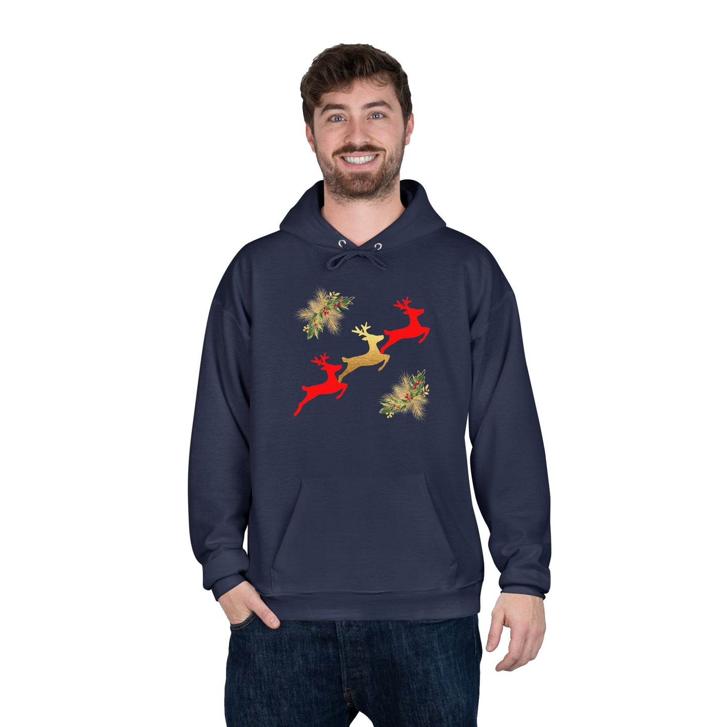 Reindeer Fun - Adult Unisex EcoSmart® Pullover Hoodie Sweatshirt