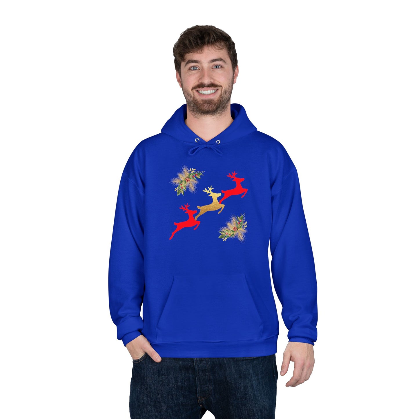 Reindeer Fun - Adult Unisex EcoSmart® Pullover Hoodie Sweatshirt