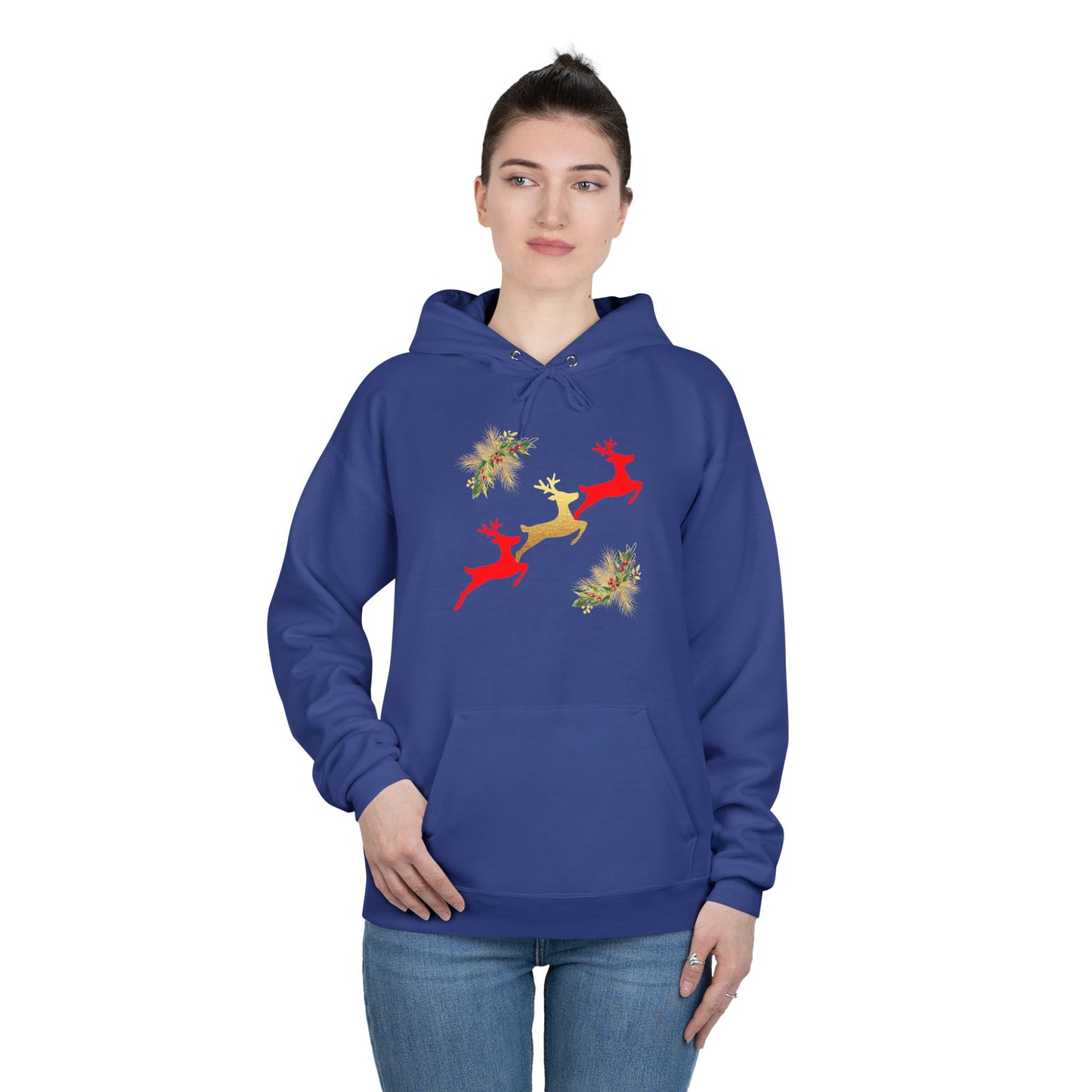 Reindeer Fun - Adult Unisex EcoSmart® Pullover Hoodie Sweatshirt