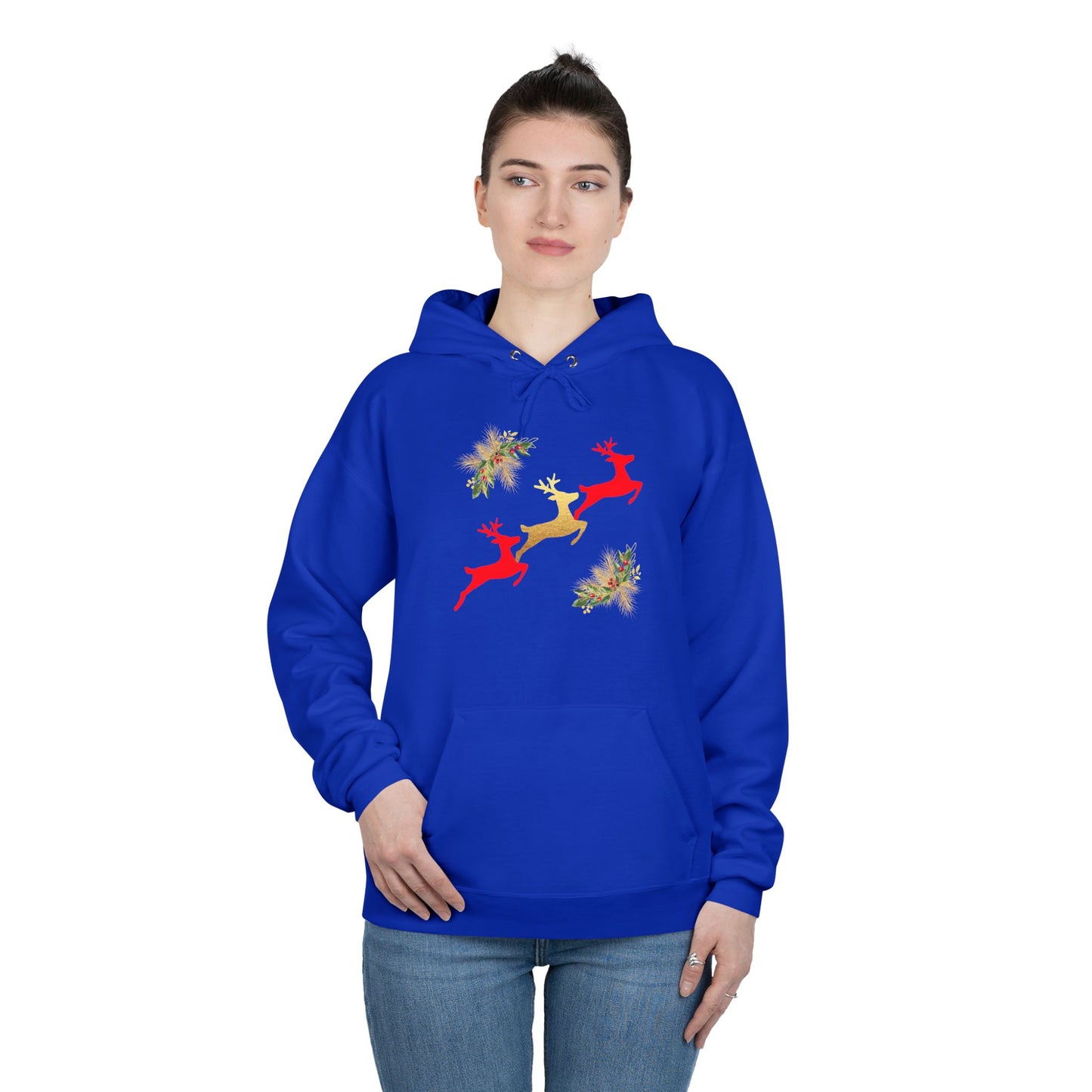 Reindeer Fun - Adult Unisex EcoSmart® Pullover Hoodie Sweatshirt
