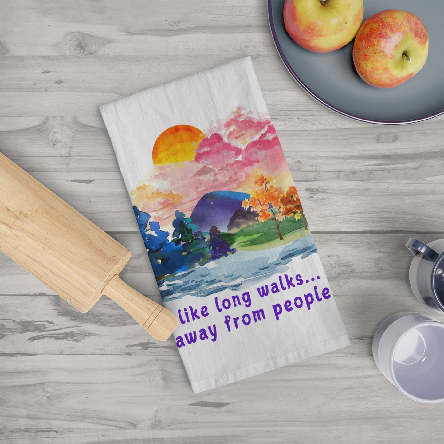 Long Walks Away From People - Tea Towel