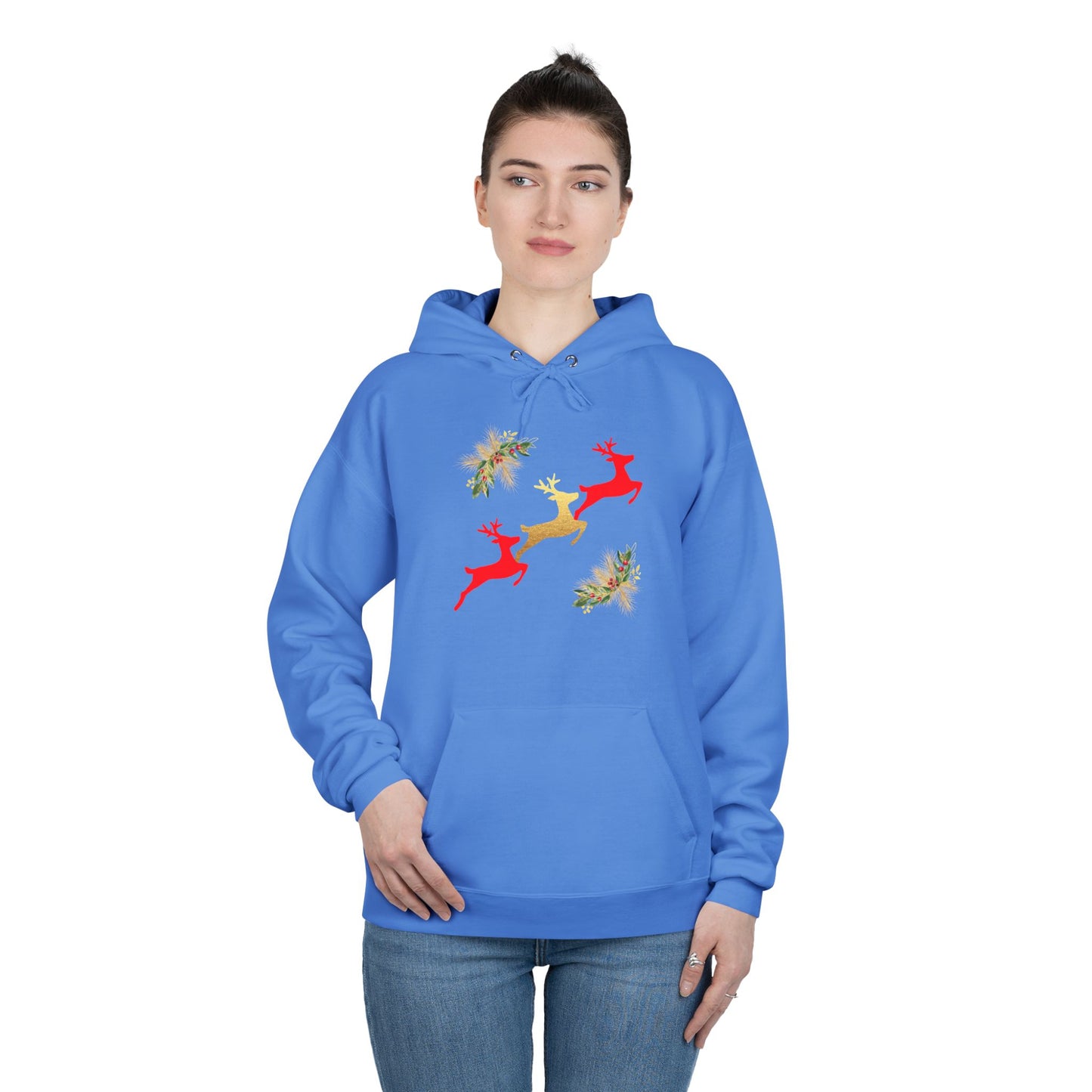 Reindeer Fun - Adult Unisex EcoSmart® Pullover Hoodie Sweatshirt
