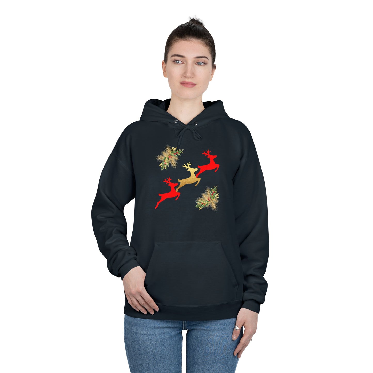 Reindeer Fun - Adult Unisex EcoSmart® Pullover Hoodie Sweatshirt