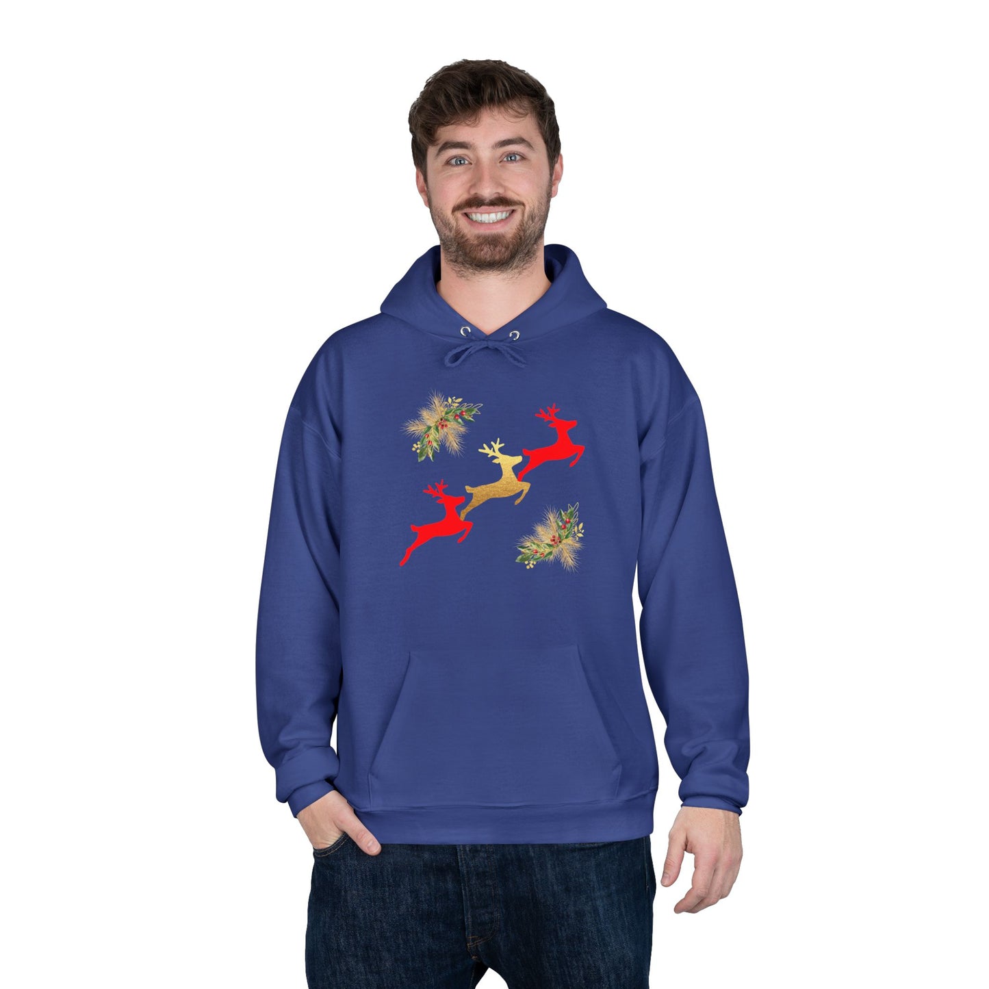 Reindeer Fun - Adult Unisex EcoSmart® Pullover Hoodie Sweatshirt