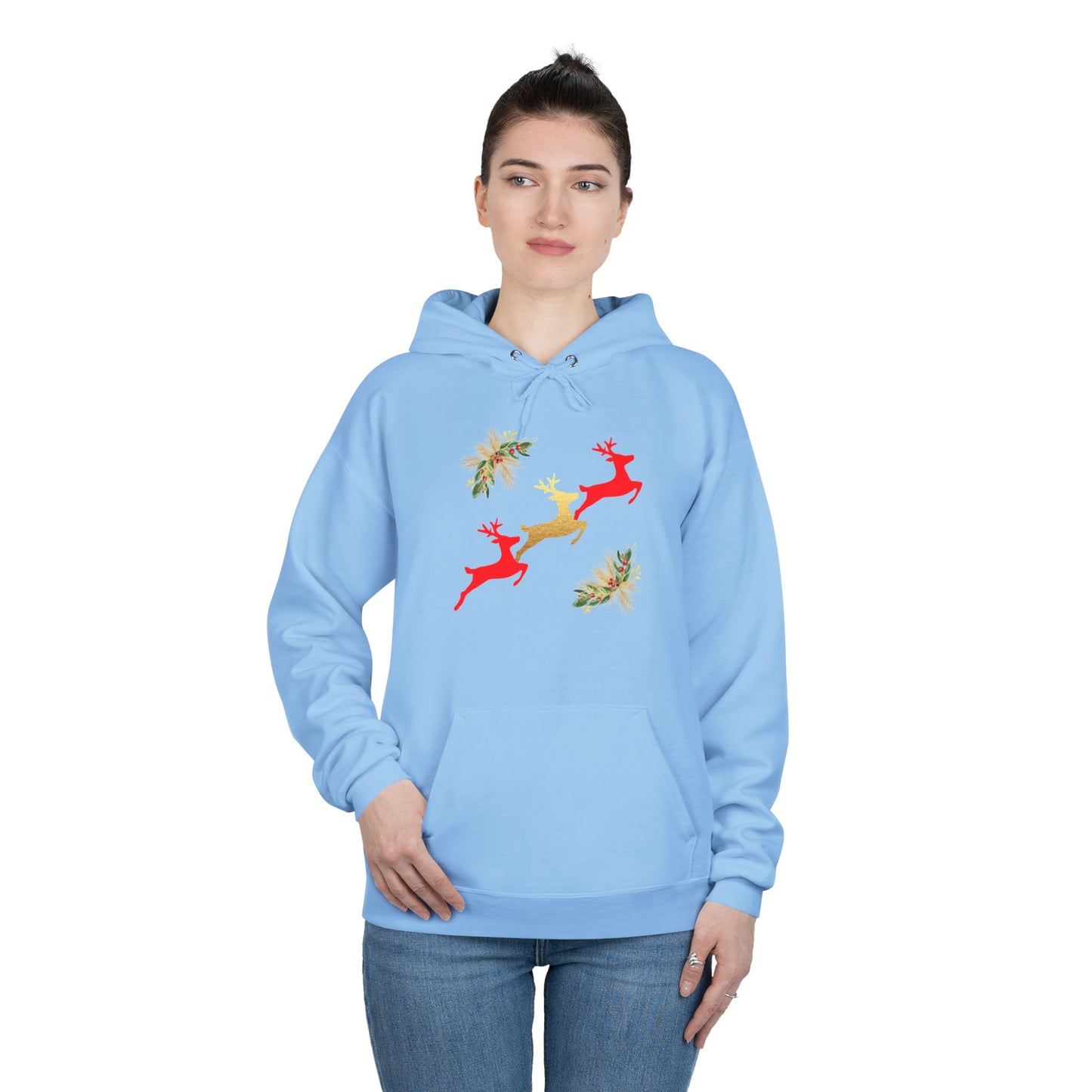 Reindeer Fun - Adult Unisex EcoSmart® Pullover Hoodie Sweatshirt