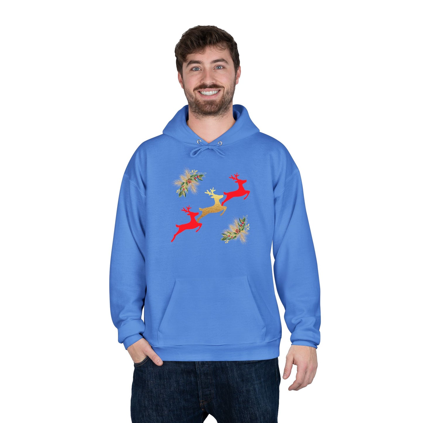 Reindeer Fun - Adult Unisex EcoSmart® Pullover Hoodie Sweatshirt