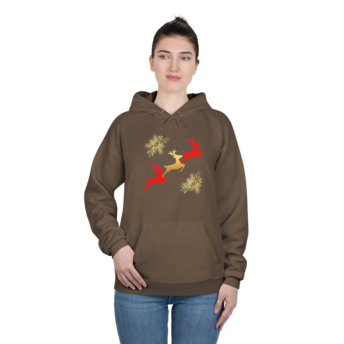 Reindeer Fun - Adult Unisex EcoSmart® Pullover Hoodie Sweatshirt