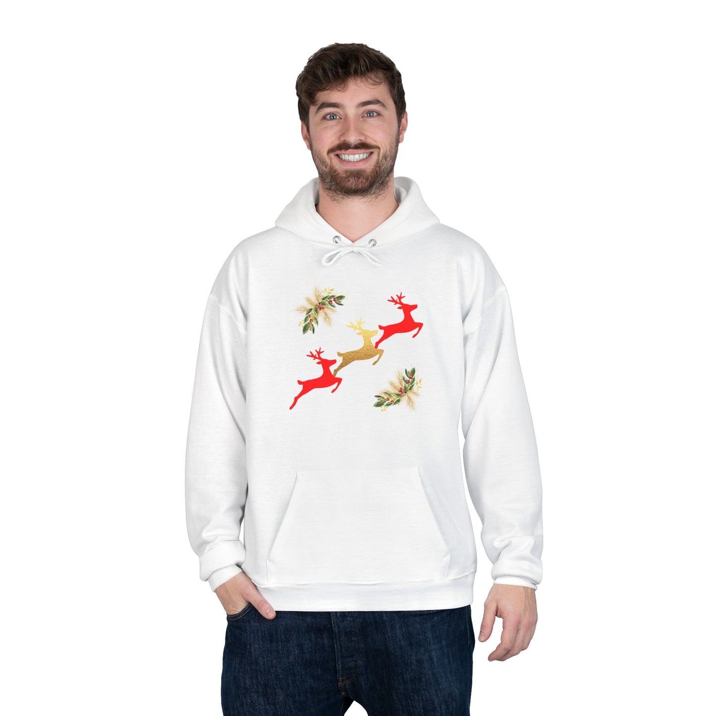 Reindeer Fun - Adult Unisex EcoSmart® Pullover Hoodie Sweatshirt