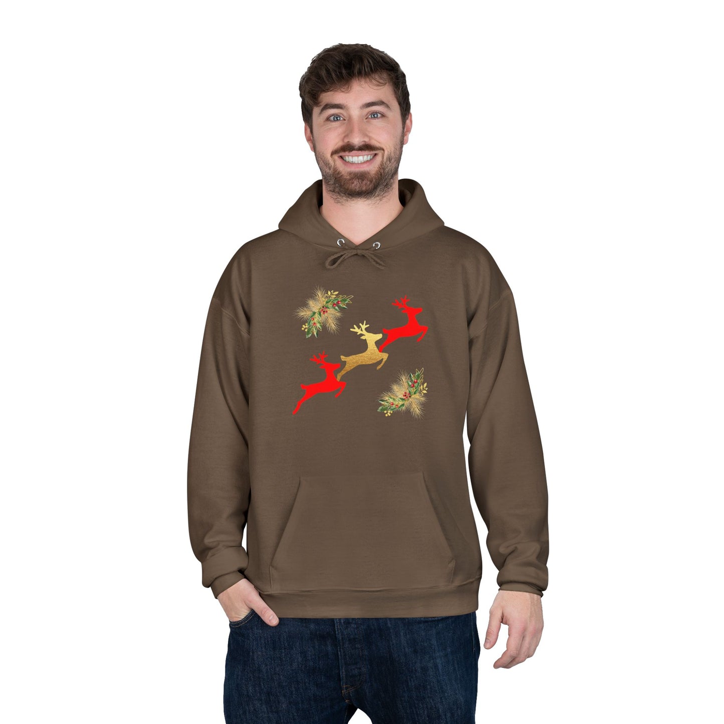 Reindeer Fun - Adult Unisex EcoSmart® Pullover Hoodie Sweatshirt