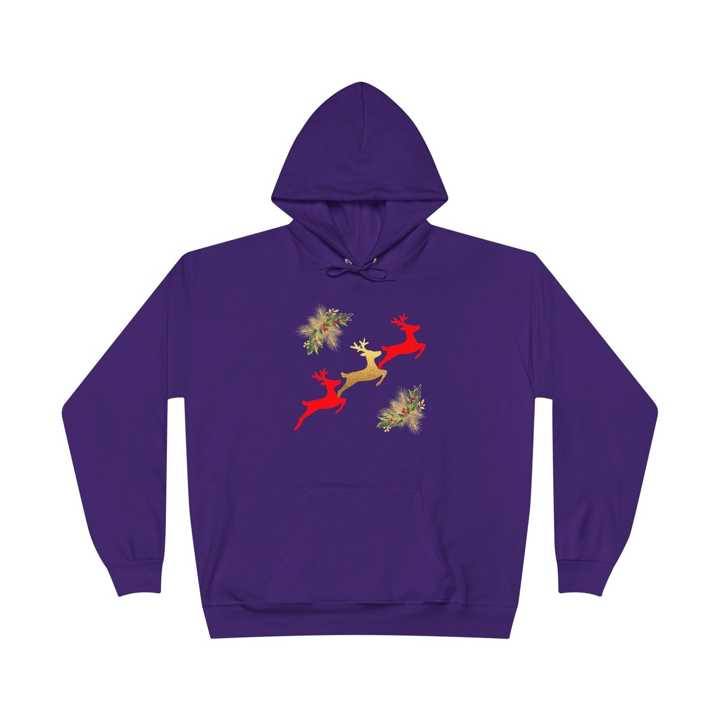 Reindeer Fun - Adult Unisex EcoSmart® Pullover Hoodie Sweatshirt