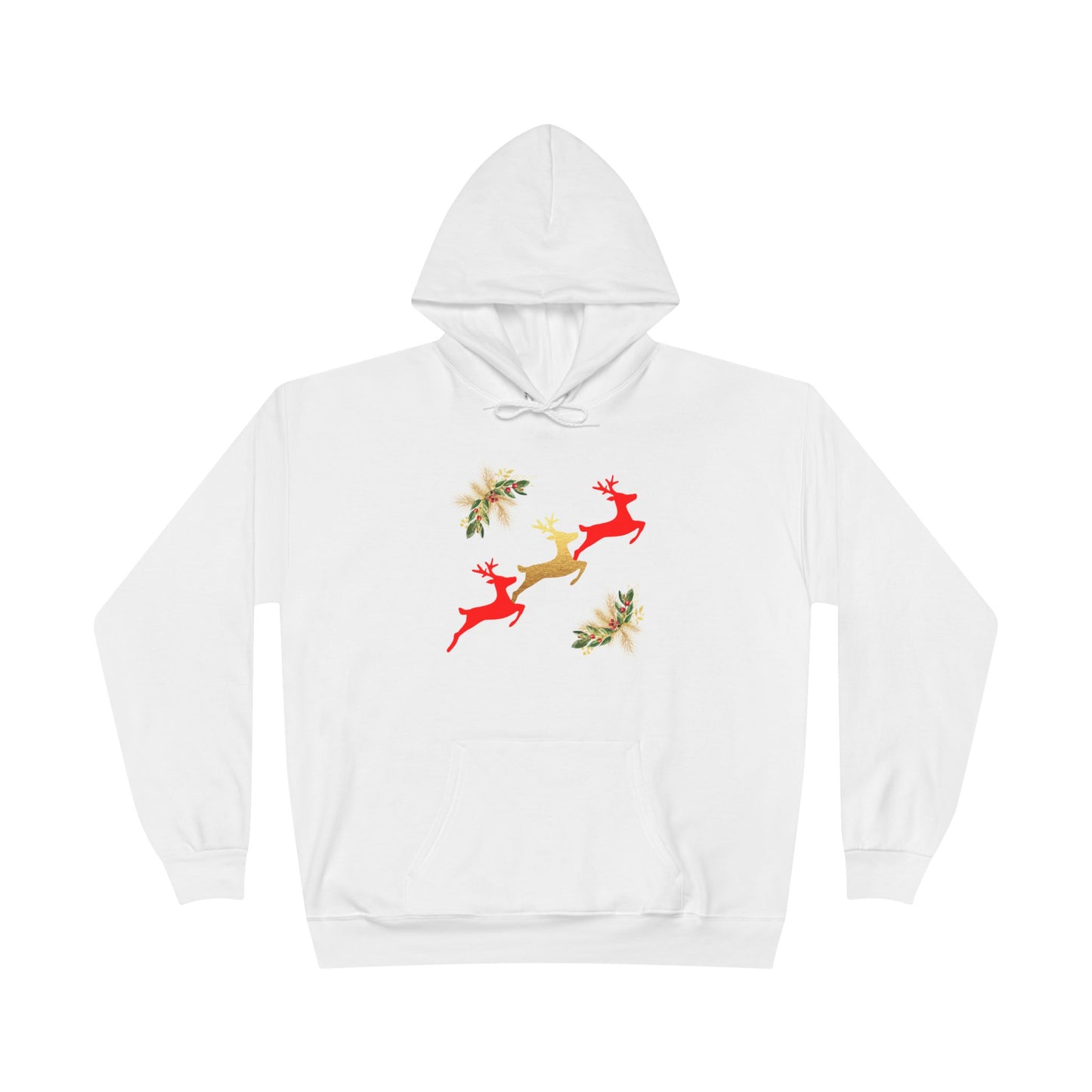 Reindeer Fun - Adult Unisex EcoSmart® Pullover Hoodie Sweatshirt