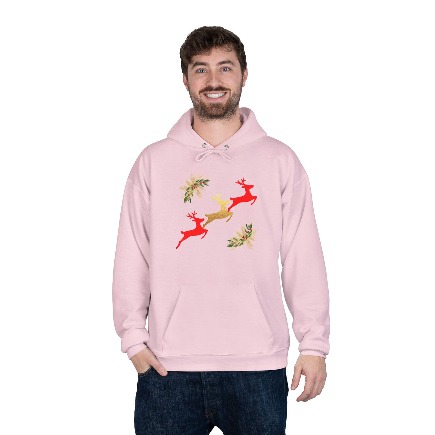 Reindeer Fun - Adult Unisex EcoSmart® Pullover Hoodie Sweatshirt