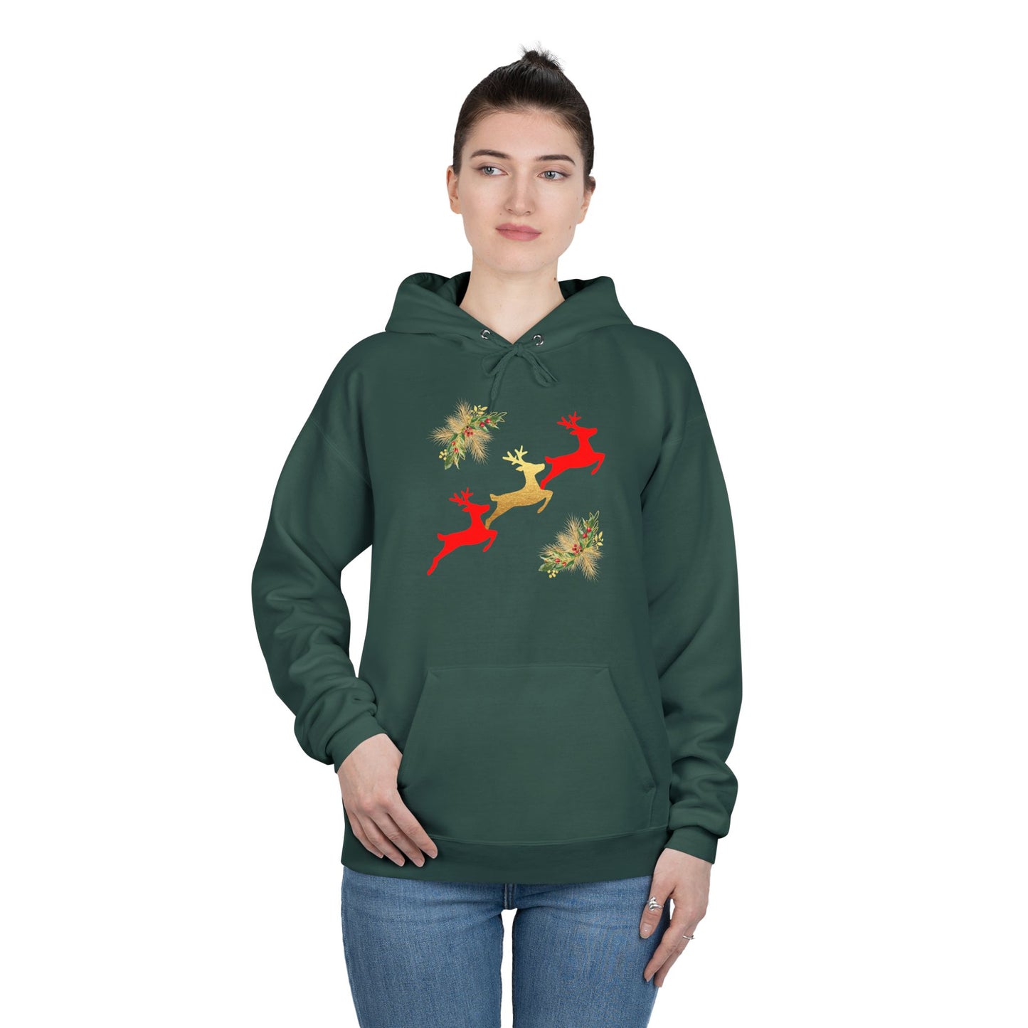 Reindeer Fun - Adult Unisex EcoSmart® Pullover Hoodie Sweatshirt