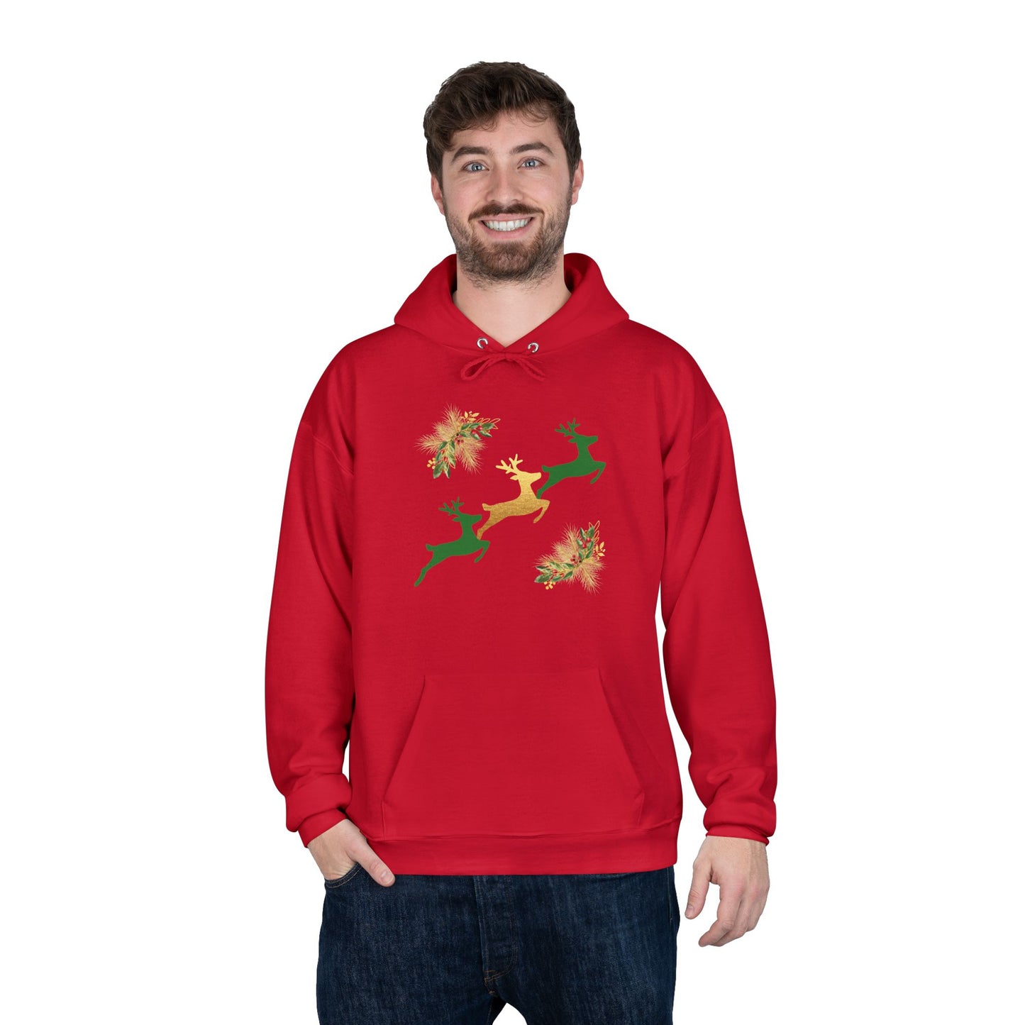 Reindeer Fun - Adult Unisex EcoSmart® Pullover Hoodie Sweatshirt