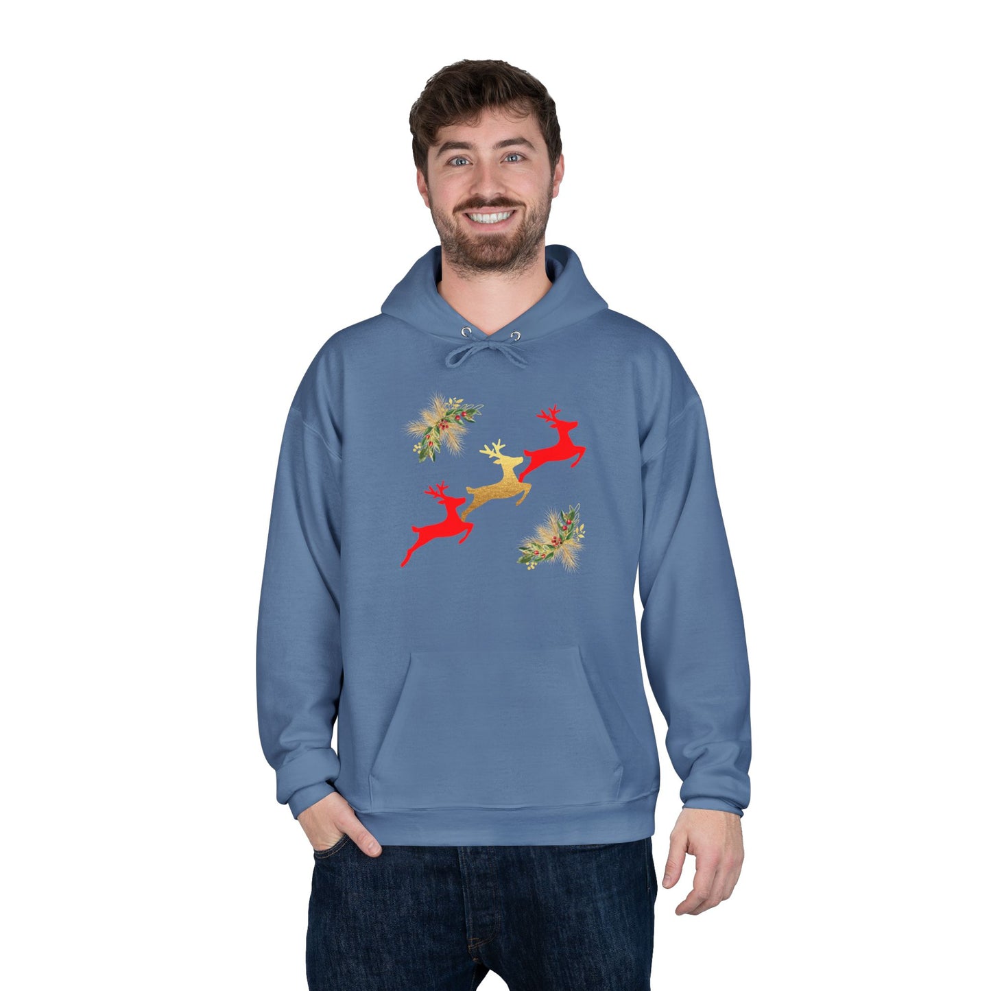 Reindeer Fun - Adult Unisex EcoSmart® Pullover Hoodie Sweatshirt