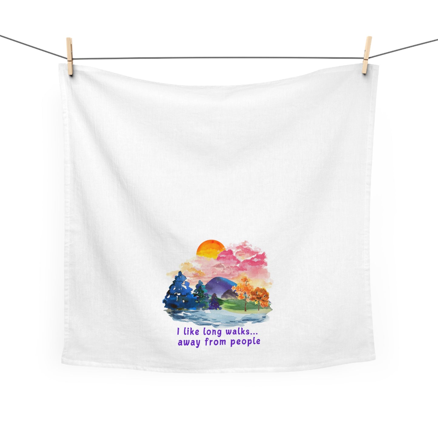 Long Walks Away From People - Tea Towel
