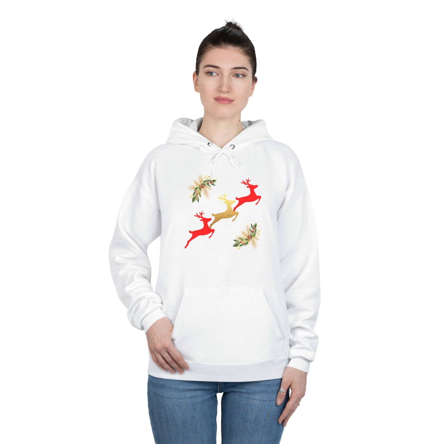 Reindeer Fun - Adult Unisex EcoSmart® Pullover Hoodie Sweatshirt