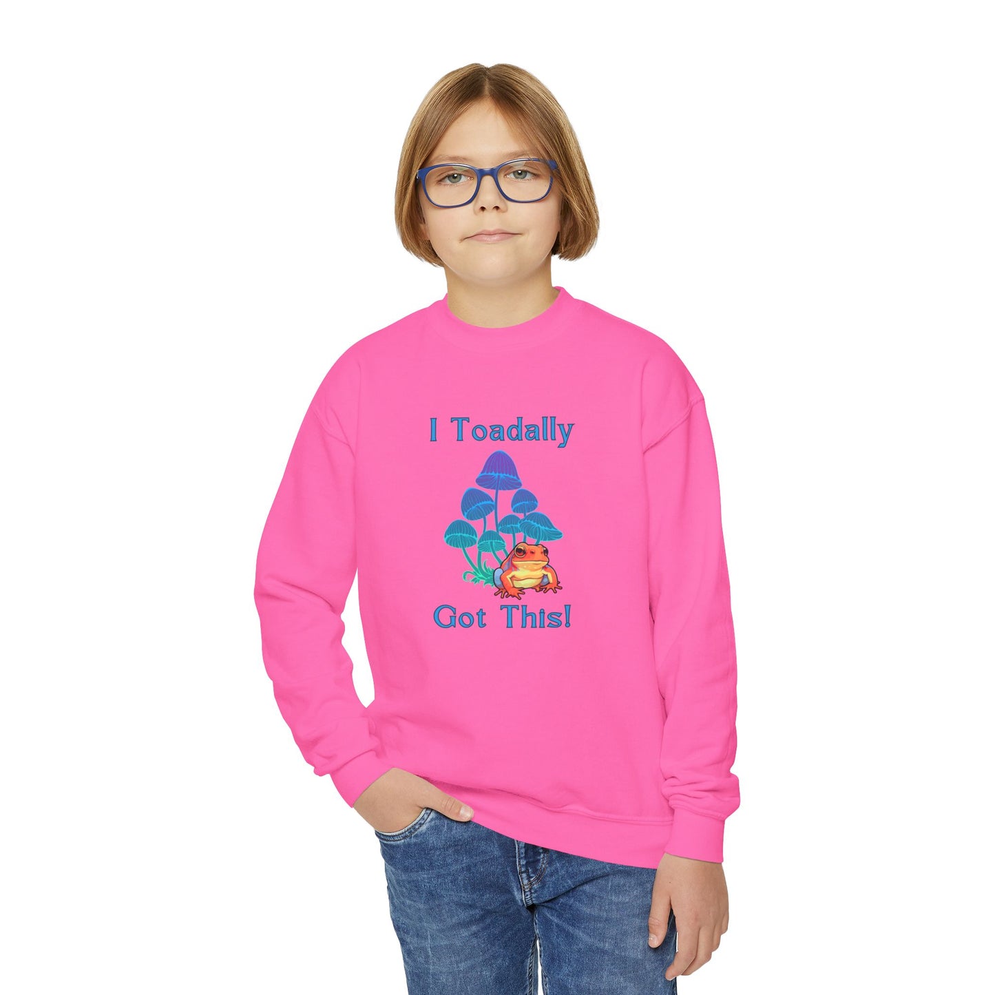 Toadally Got This - Youth Crewneck Sweatshirt - Bright Uplifting Print