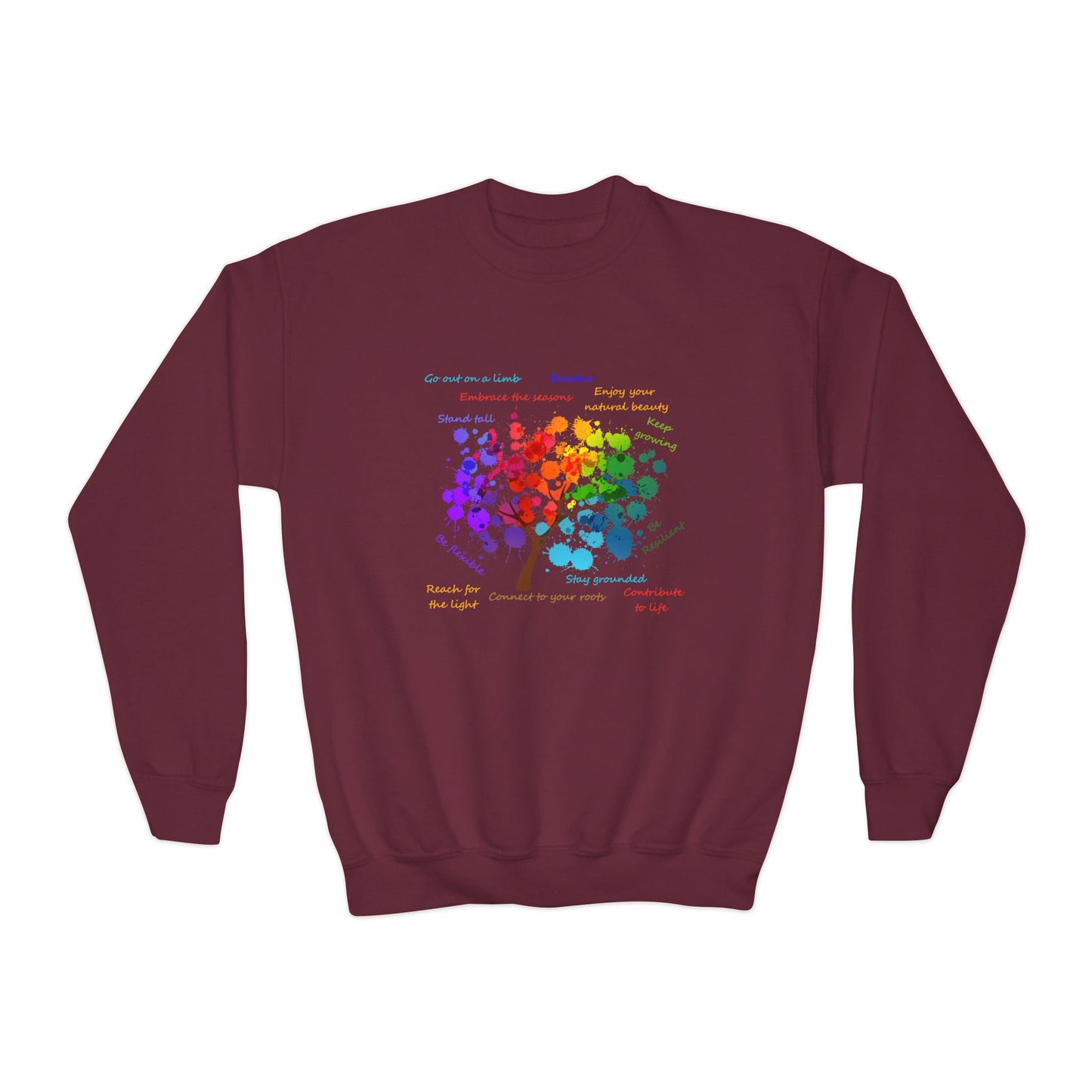 Tree of Life - Youth Crewneck Sweatshirt - Bright Uplifting Print