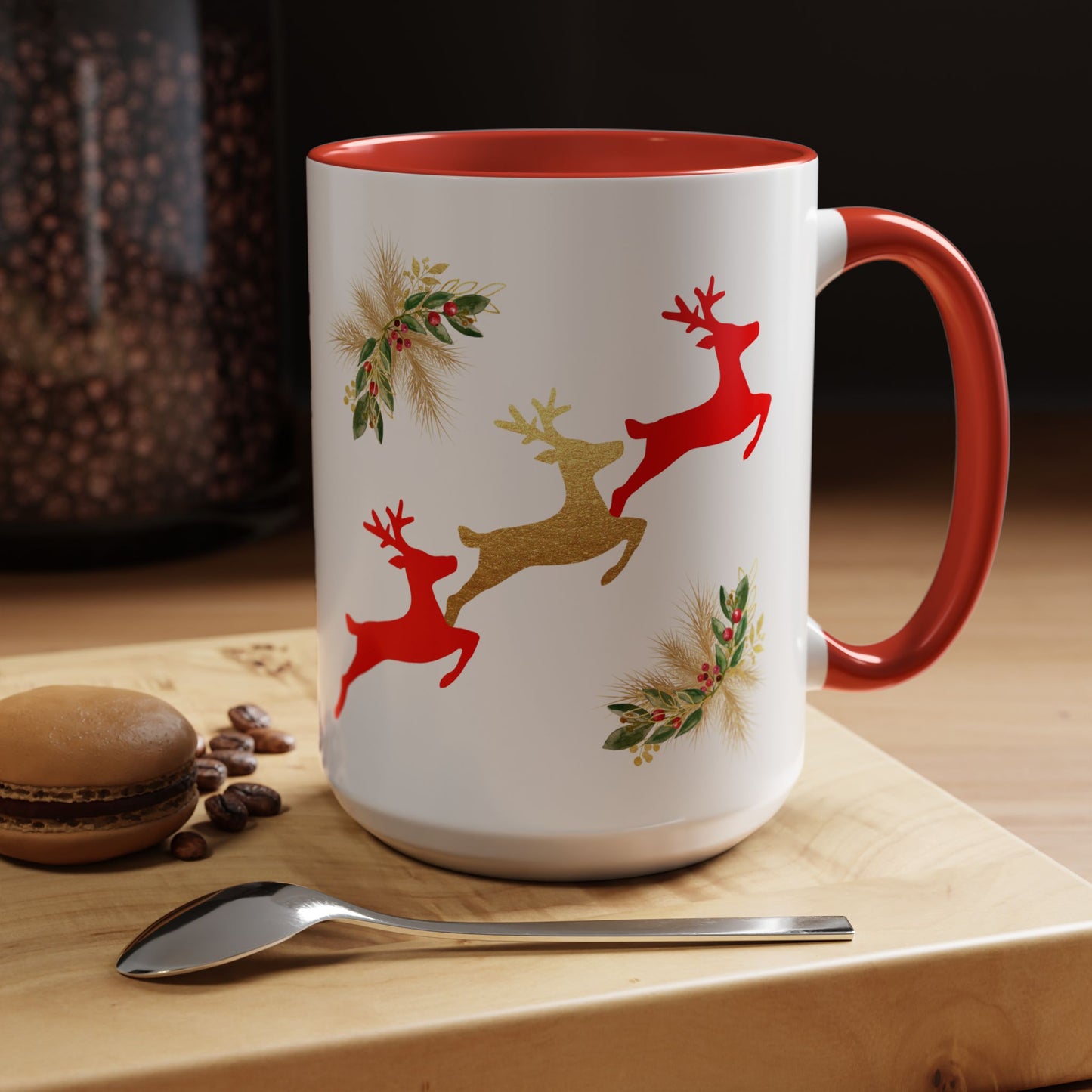 Reindeer Fun - Accent Coffee Mug (11, 15oz)