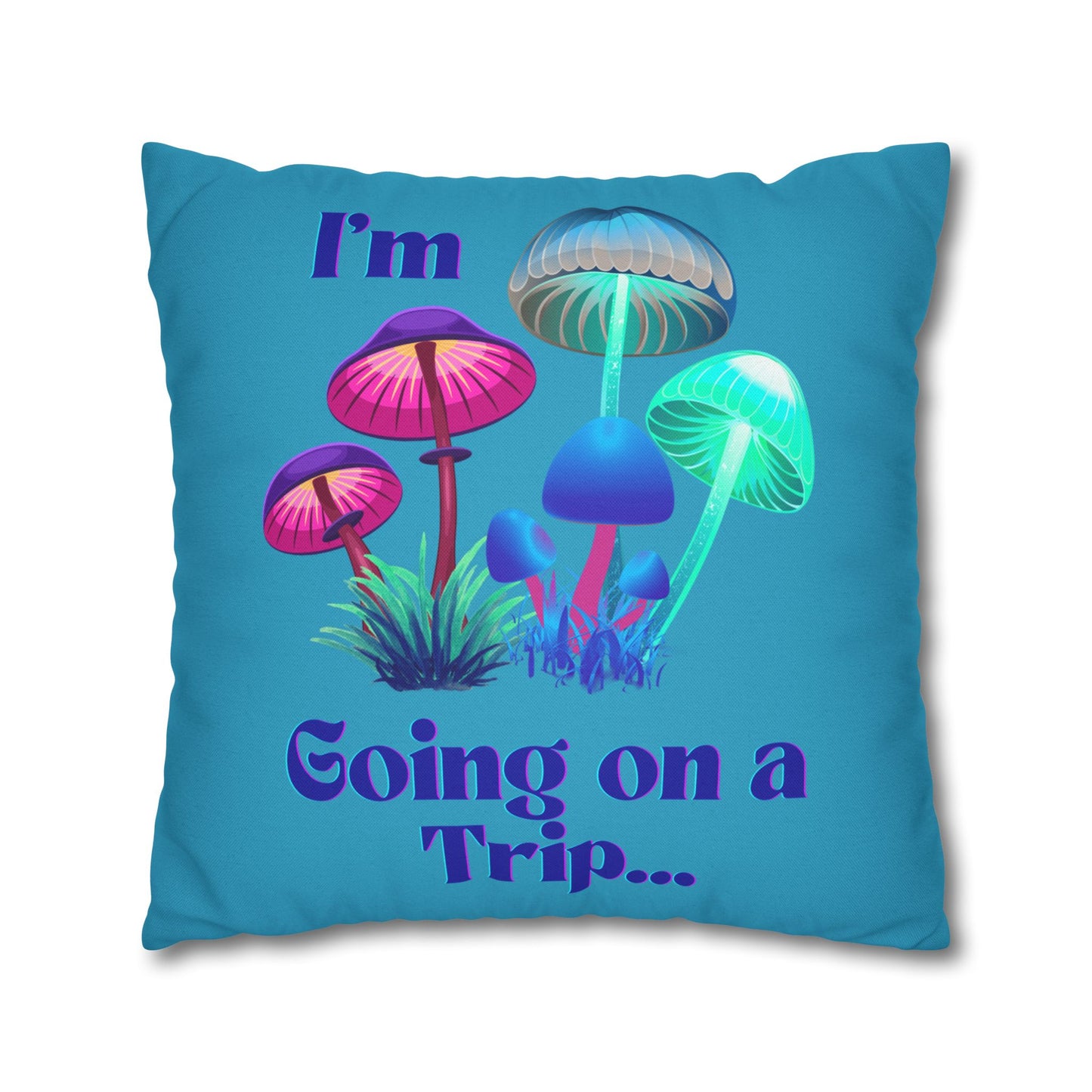 Going on a Trip Blue - Accent Square Pillowcase - Various Sizes