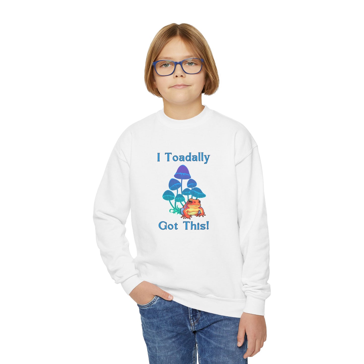 Toadally Got This - Youth Crewneck Sweatshirt - Bright Uplifting Print