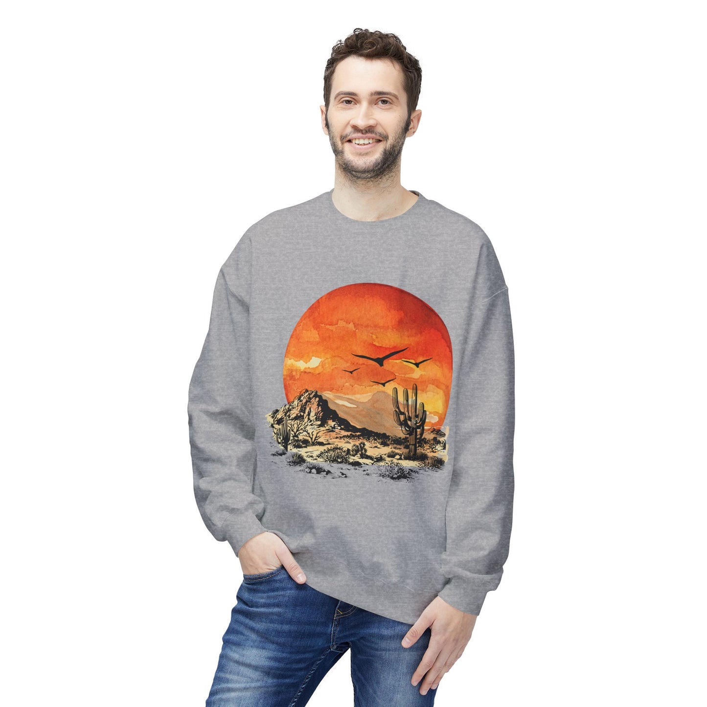 Desert Sun - Adult Unisex Sweatshirt - Bright Watercolor Print