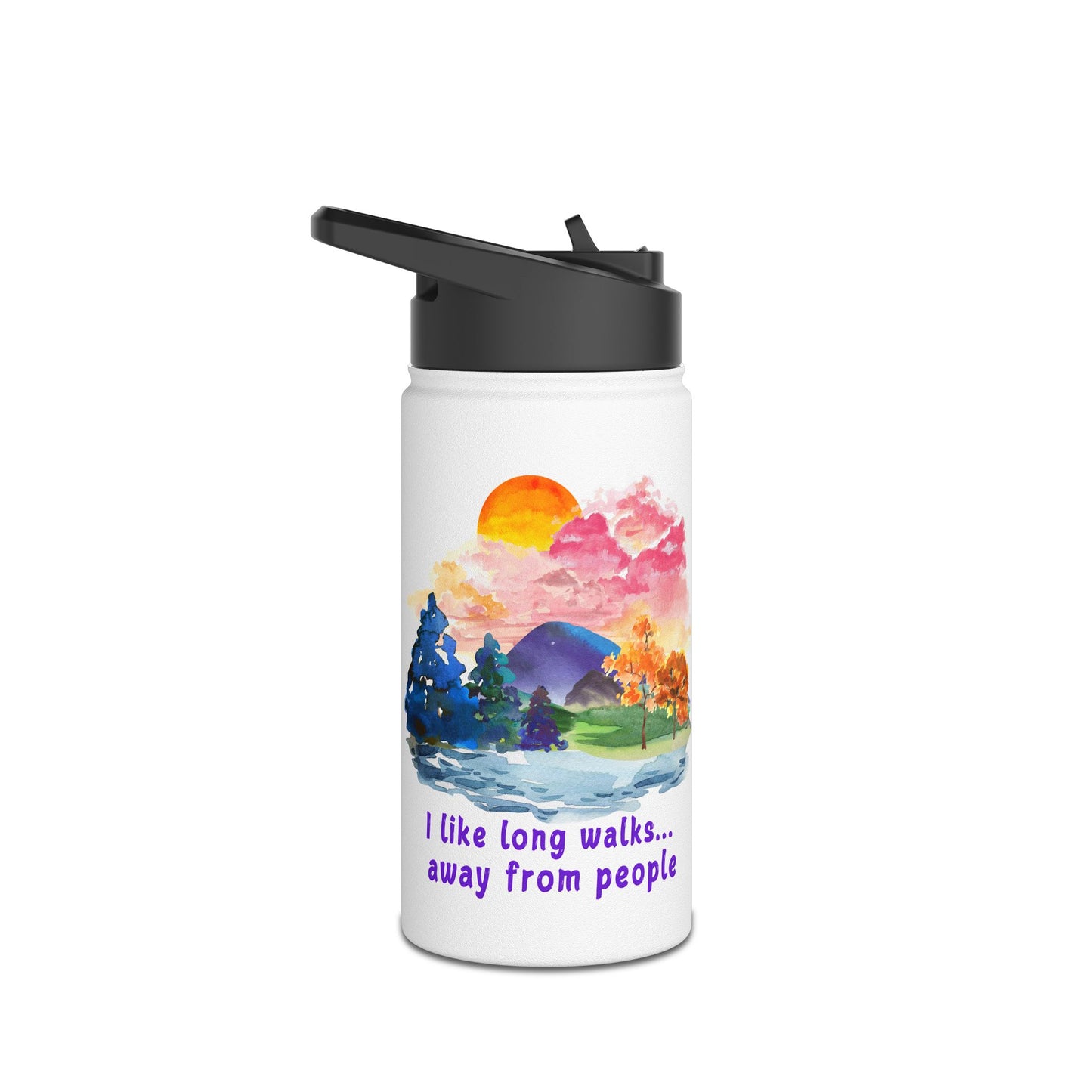 Long Walks Away From People - Stainless Steel Water Bottle