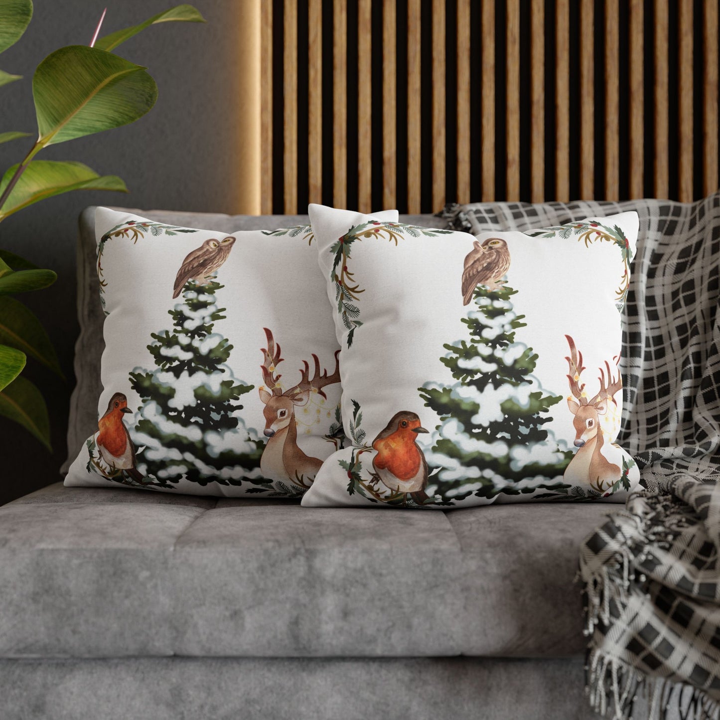 Winter Tree White - Square Pillowcase - Various Sizes