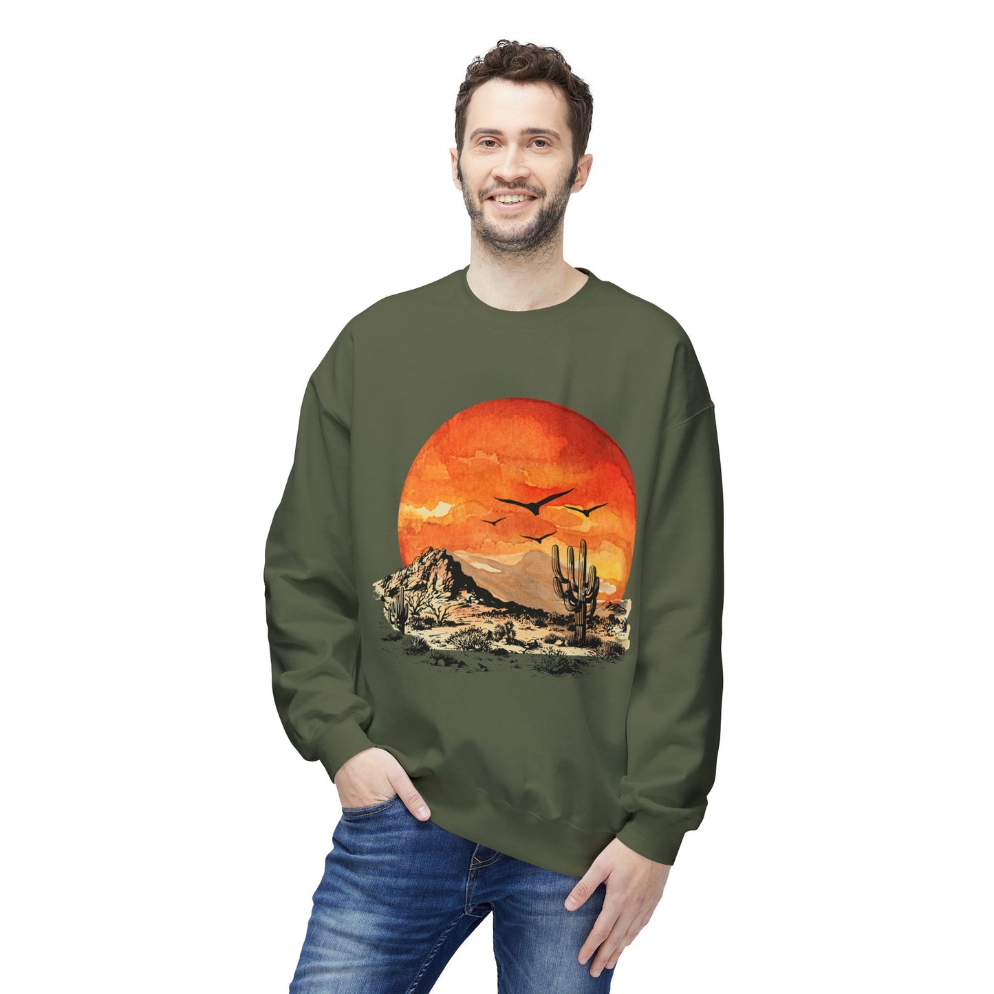 Desert Sun - Adult Unisex Sweatshirt - Bright Watercolor Print