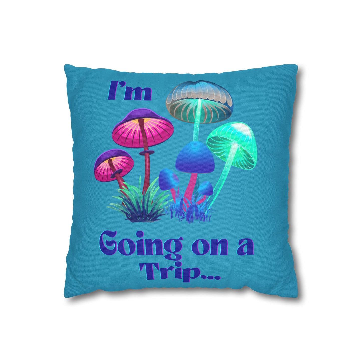 Going on a Trip Blue - Accent Square Pillowcase - Various Sizes