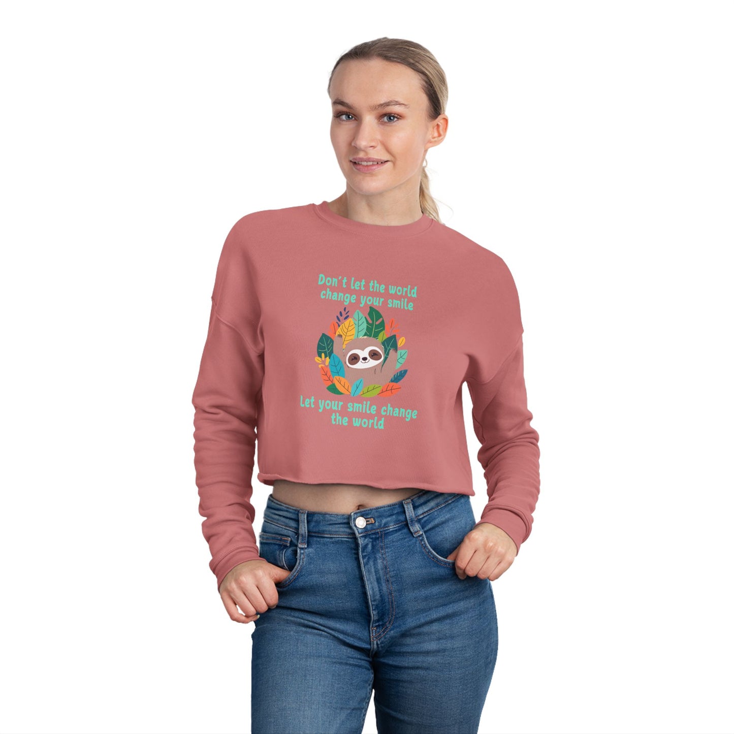 Sloth Smile - Women's Cropped Sweatshirt