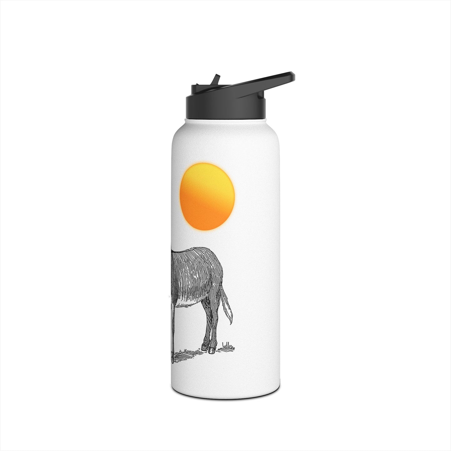 Desert-themed With Adorable Donkey - Stainless Steel Water Bottle, Standard Lid