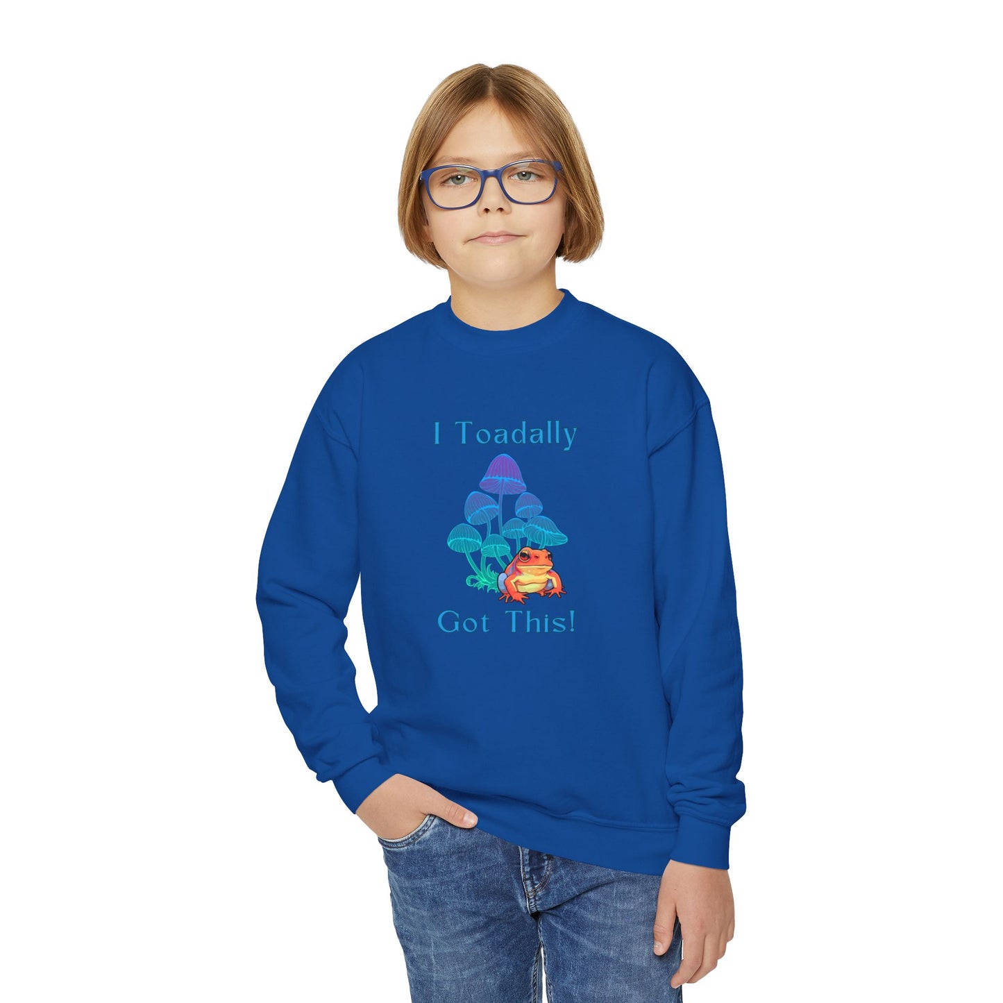 Toadally Got This - Youth Crewneck Sweatshirt - Bright Uplifting Print