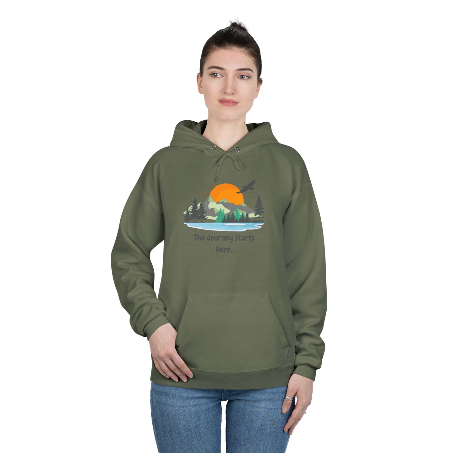 Journey Starts Here - Adult Unisex EcoSmart® Pullover Hoodie Sweatshirt