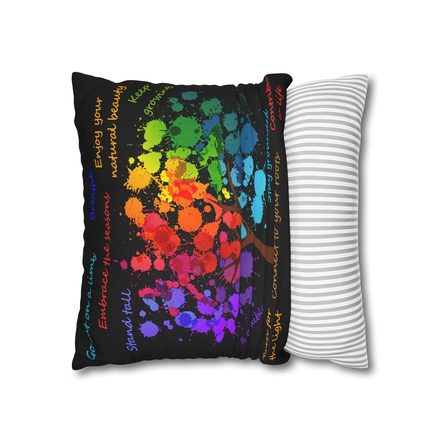 Tree Of Life Black - Accent Square Pillowcase - Various Sizes