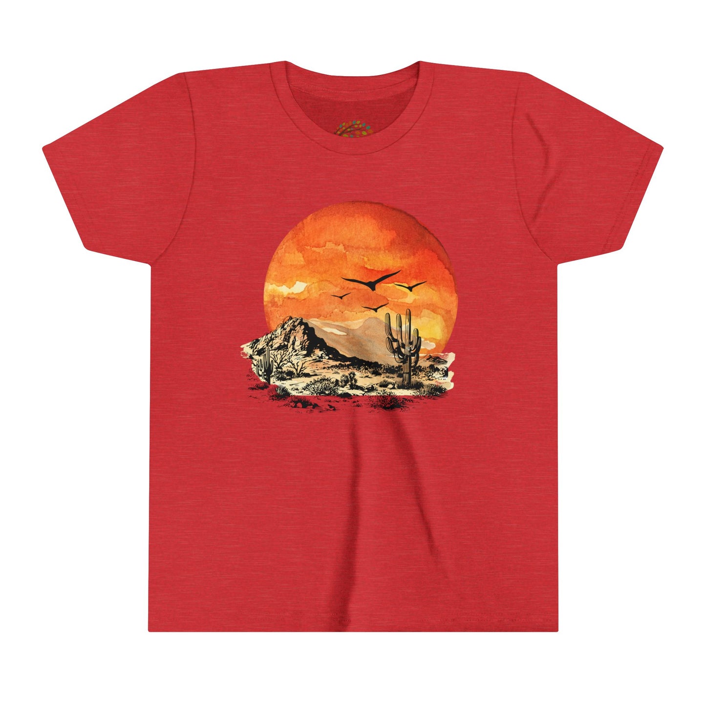 Desert Sun - Youth Short Sleeve Tee - Bright Watercolor Print