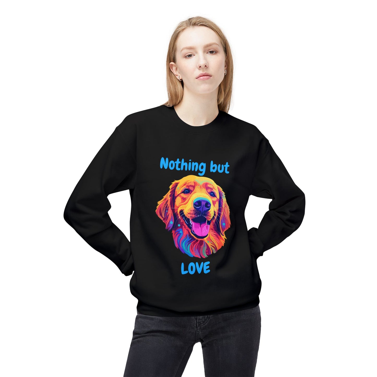 Nothing But Love - Adult Unisex Sweatshirt - Golden Retriever Design