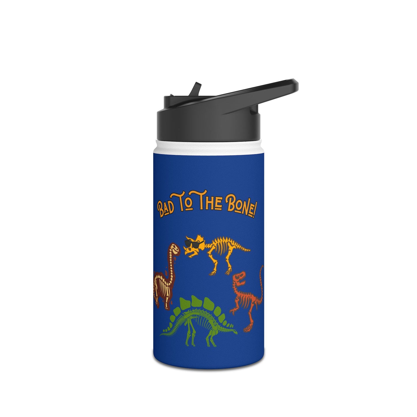 Bad to the Bone - Blue Kids Stainless Steel Water Bottle