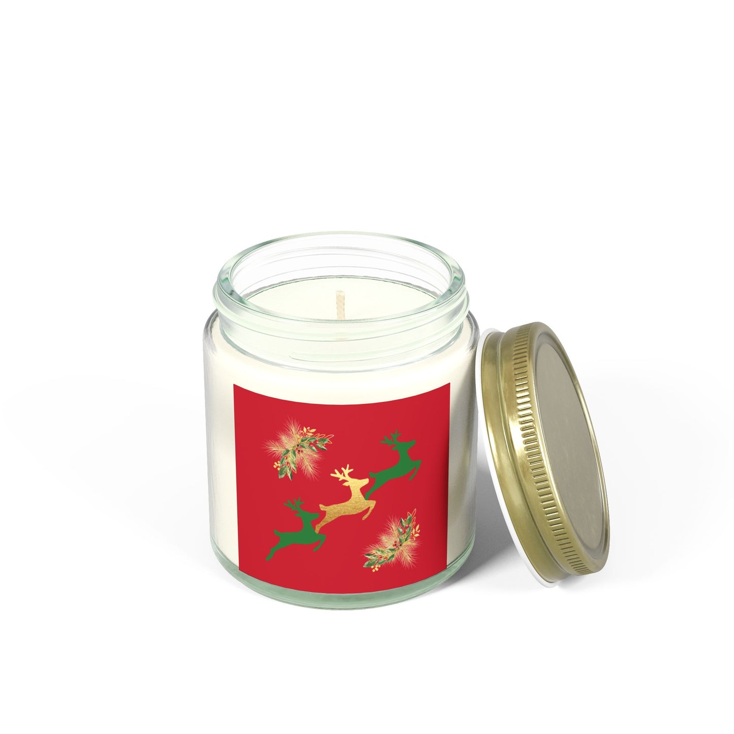 Reindeer Fun - Scented Candles, Coconut Apricot Wax (4oz, 9oz)