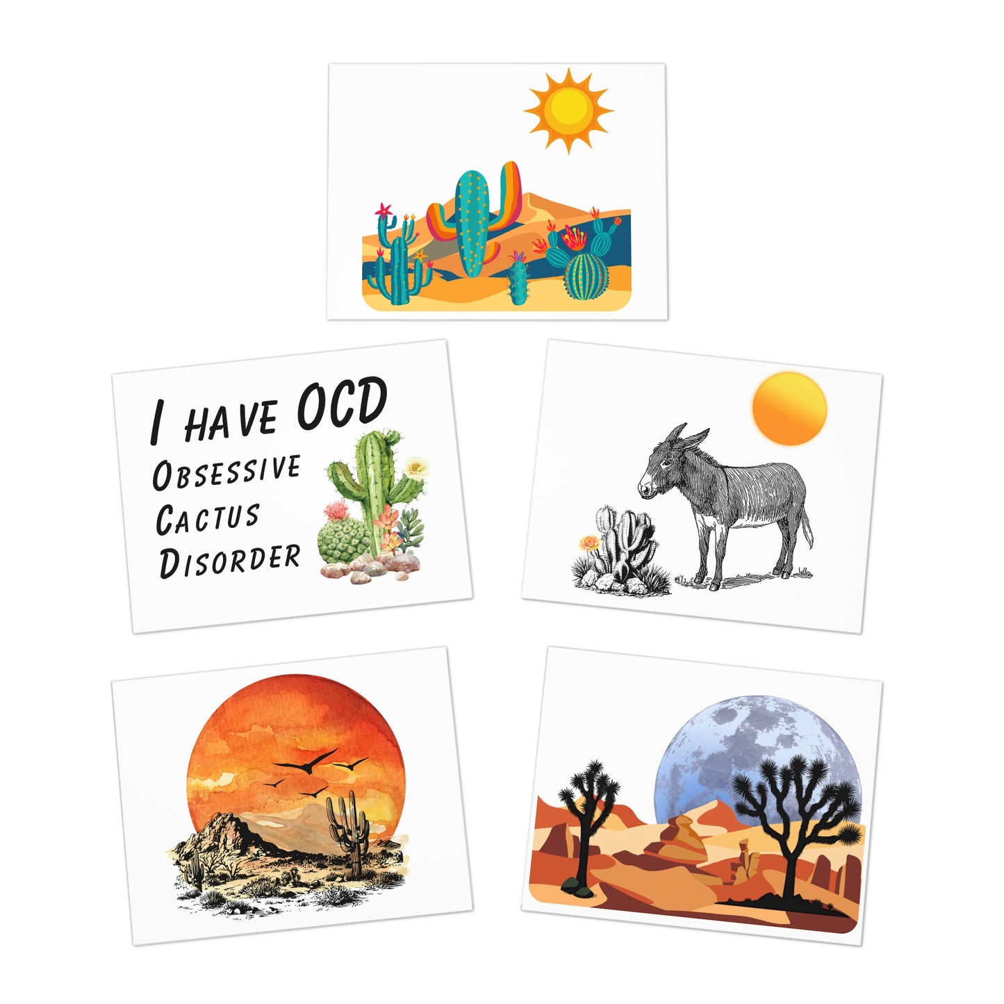 Desert Designs - Multi-Design Greeting Cards (5-Pack)