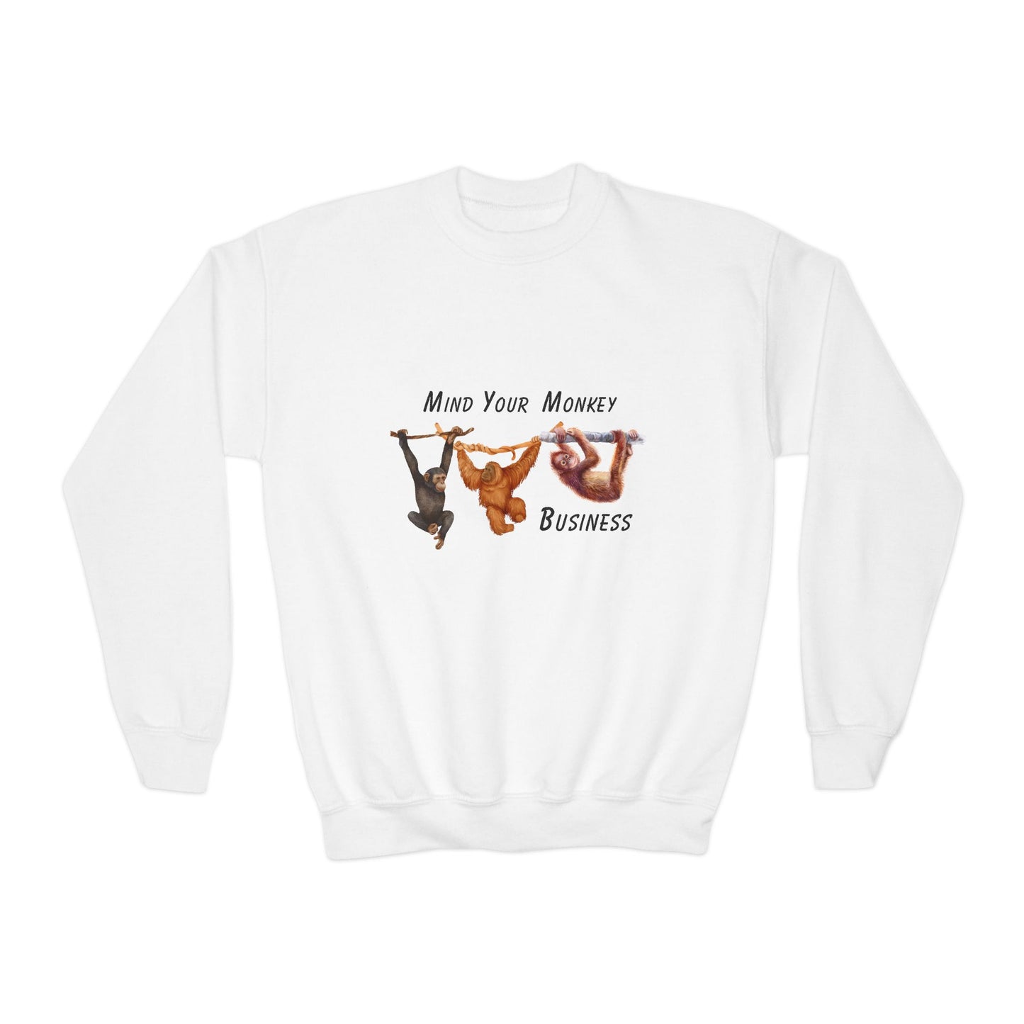 Mind Your Monkey Business - Youth Crewneck Sweatshirt