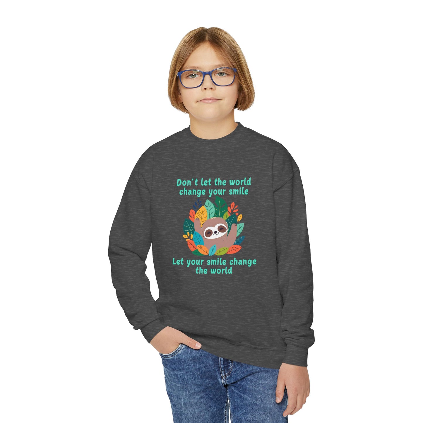 Sloth Smile - Youth Crewneck Sweatshirt