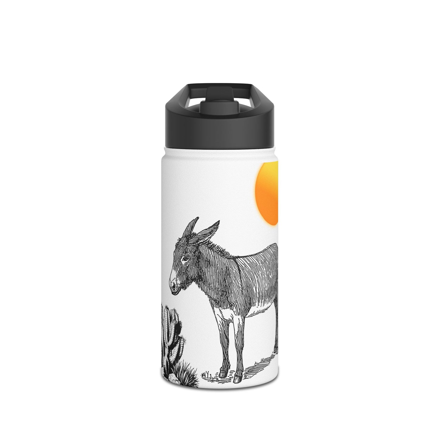 Desert-themed With Adorable Donkey - Stainless Steel Water Bottle, Standard Lid