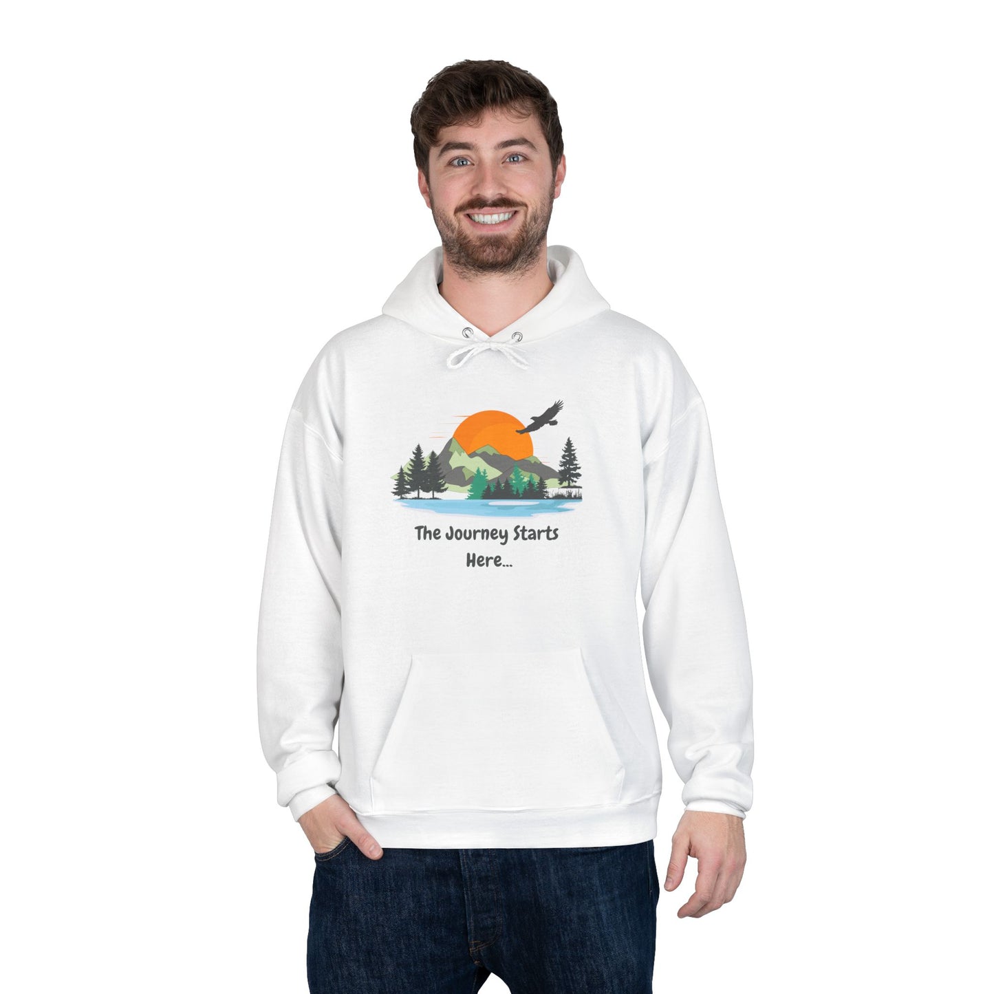 Journey Starts Here - Adult Unisex EcoSmart® Pullover Hoodie Sweatshirt