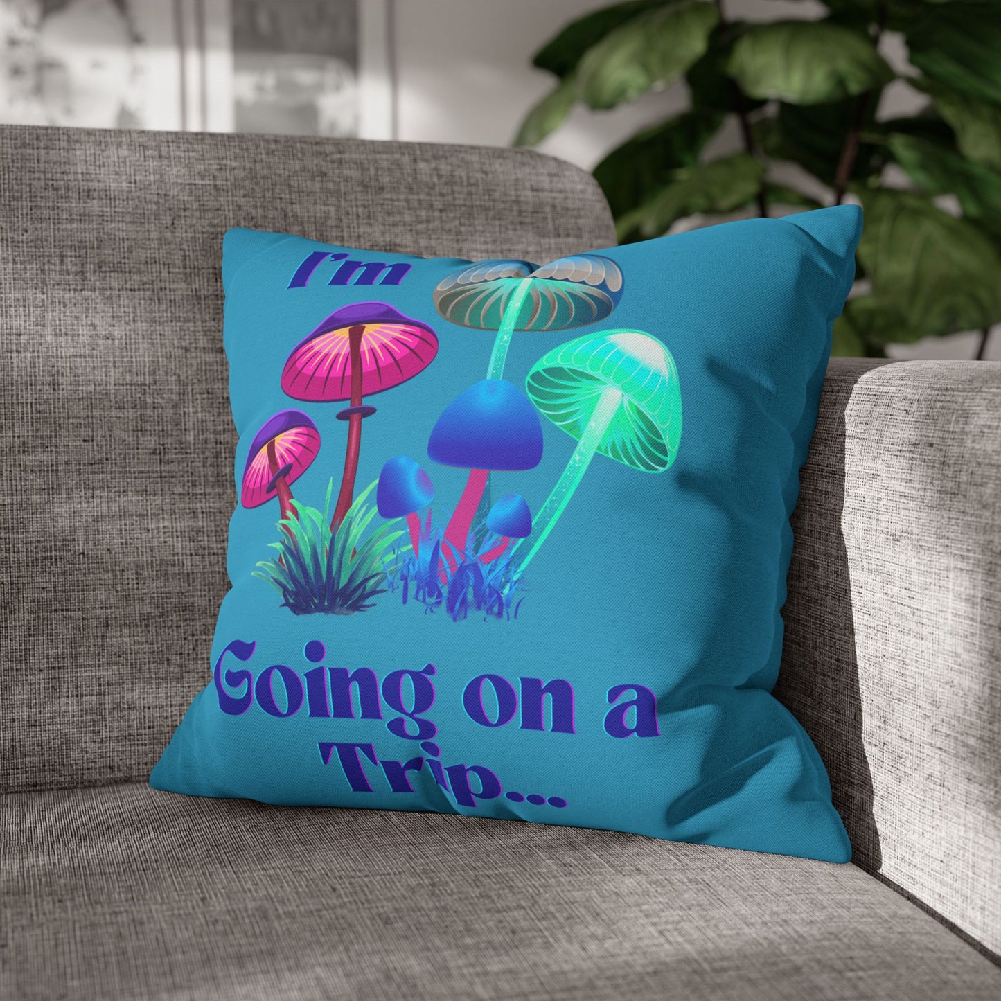 Going on a Trip Blue - Accent Square Pillowcase - Various Sizes