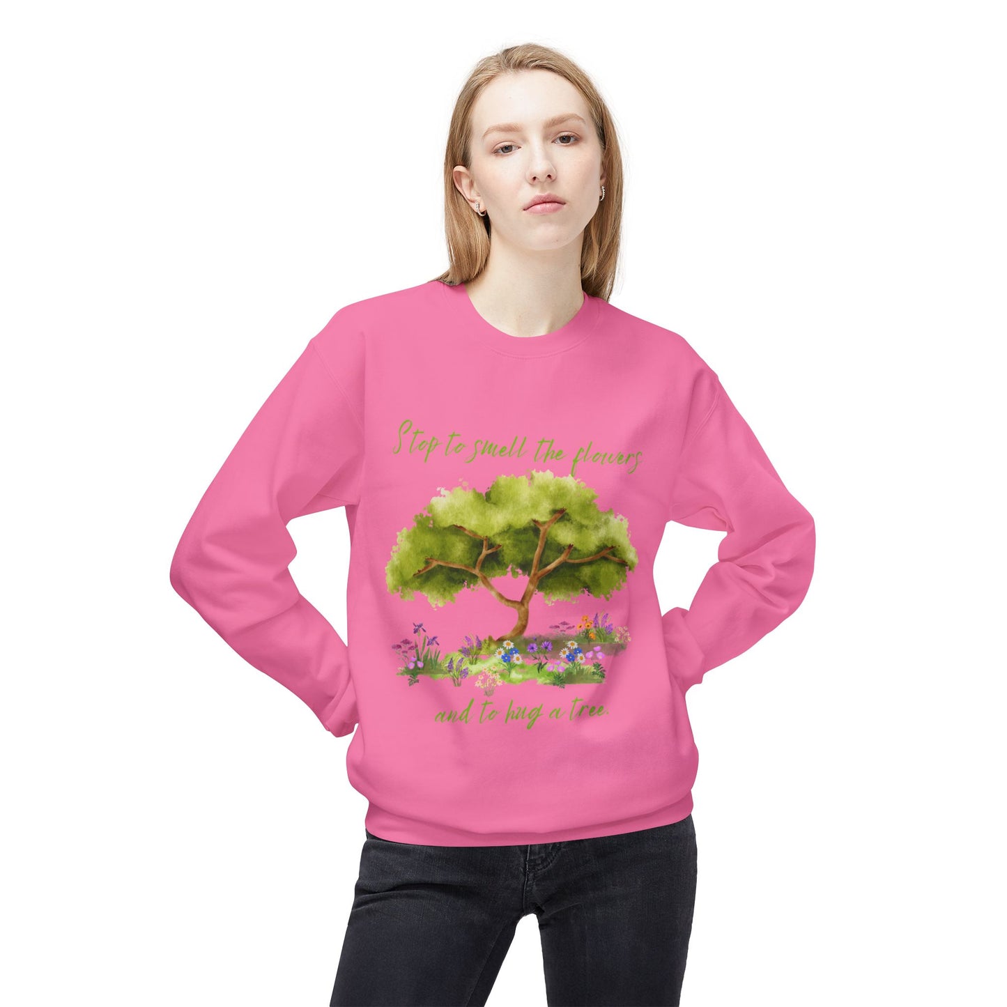 Hug A Tree - Adult Unisex Crewneck Sweatshirt